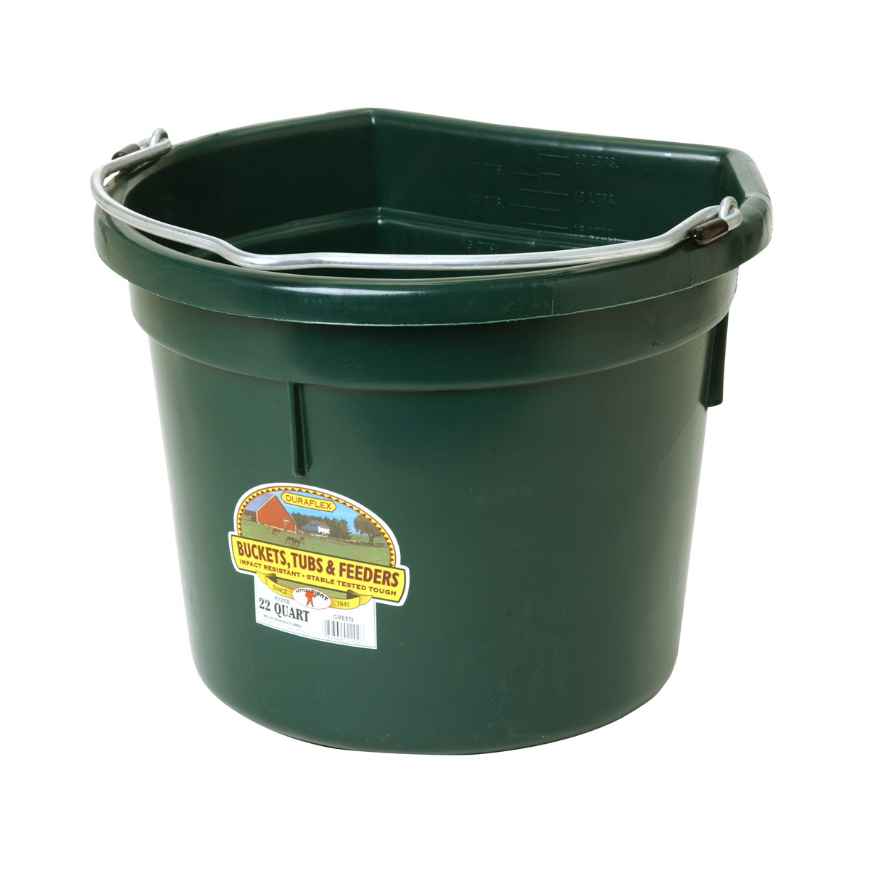 Picture of BUCKET PLASTIC FLATBACK GREEN - 22 Quart/20.8 Litre