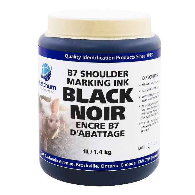 Picture of TATTOO / SHOULDER MARKING INK FOR HOGS B7 BLACK - 1L