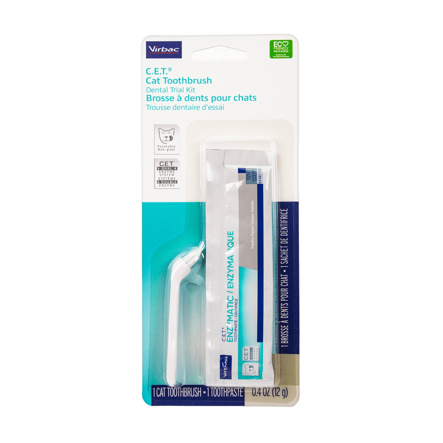 Picture of CET CAT TOOTHBRUSH w/ POULTRY Trial Toothpaste(CET303) - 0.4oz/12g (su144)