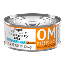Picture of Purina Pro Plan Veterinary Diet OM (Weight Management) Whitefish/Chicken Wet Cat Food - 24 X 156gm Cans
