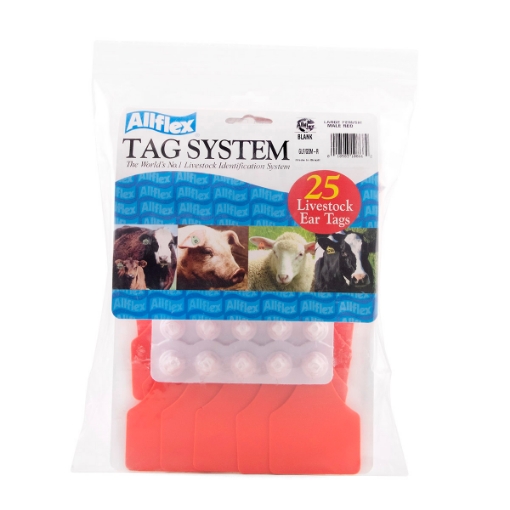 Picture of ALLFLEX TAG GLOBAL LARGE BLANK RED - 25`s