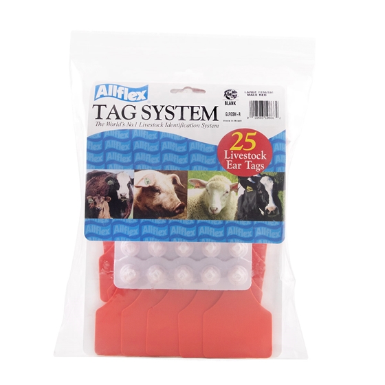 Picture of ALLFLEX TAG GLOBAL LARGE BLANK RED - 25`s