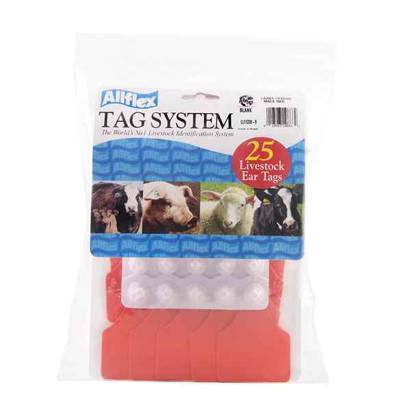 Picture of ALLFLEX TAG GLOBAL LARGE BLANK RED - 25`s