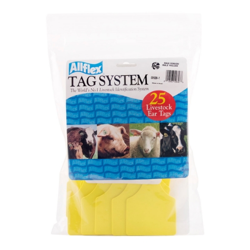 Picture of ALLFLEX TAG GLOBAL MAXI BLANK YELLOW- 25/bag