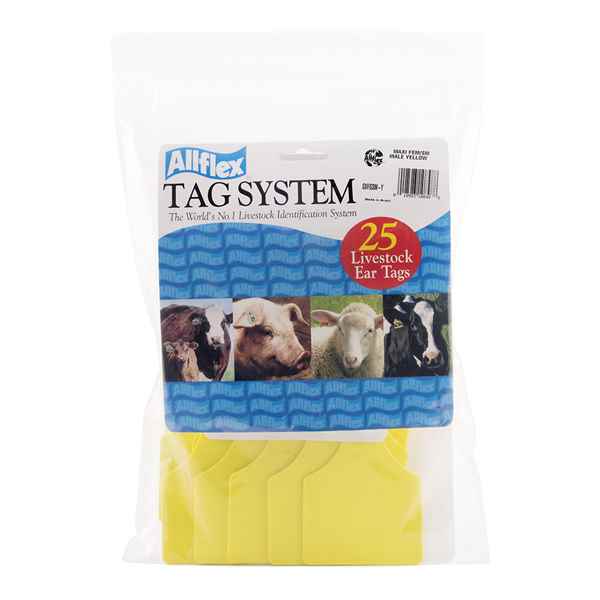 Picture of ALLFLEX TAG GLOBAL MAXI BLANK YELLOW- 25`s