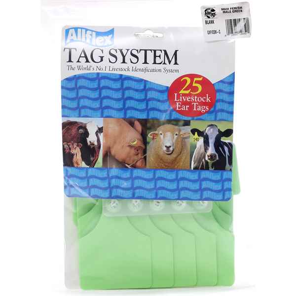 Picture of ALLFLEX TAG GLOBAL MAXI BLANK GREEN  - 25`s