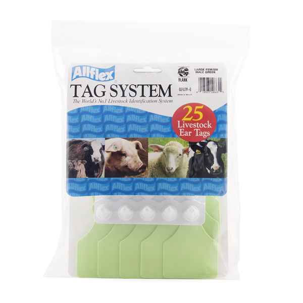 Picture of ALLFLEX TAG GLOBAL LARGE BLANK GREEN - 25`s