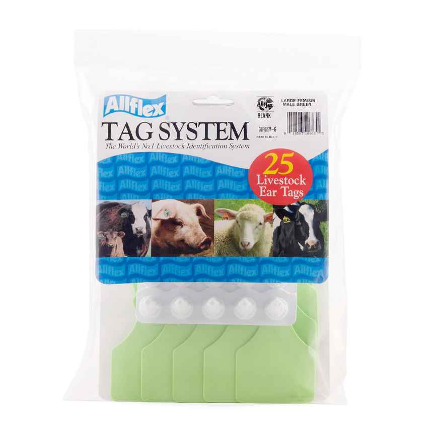 Picture of ALLFLEX TAG GLOBAL LARGE BLANK GREEN - 25/bag