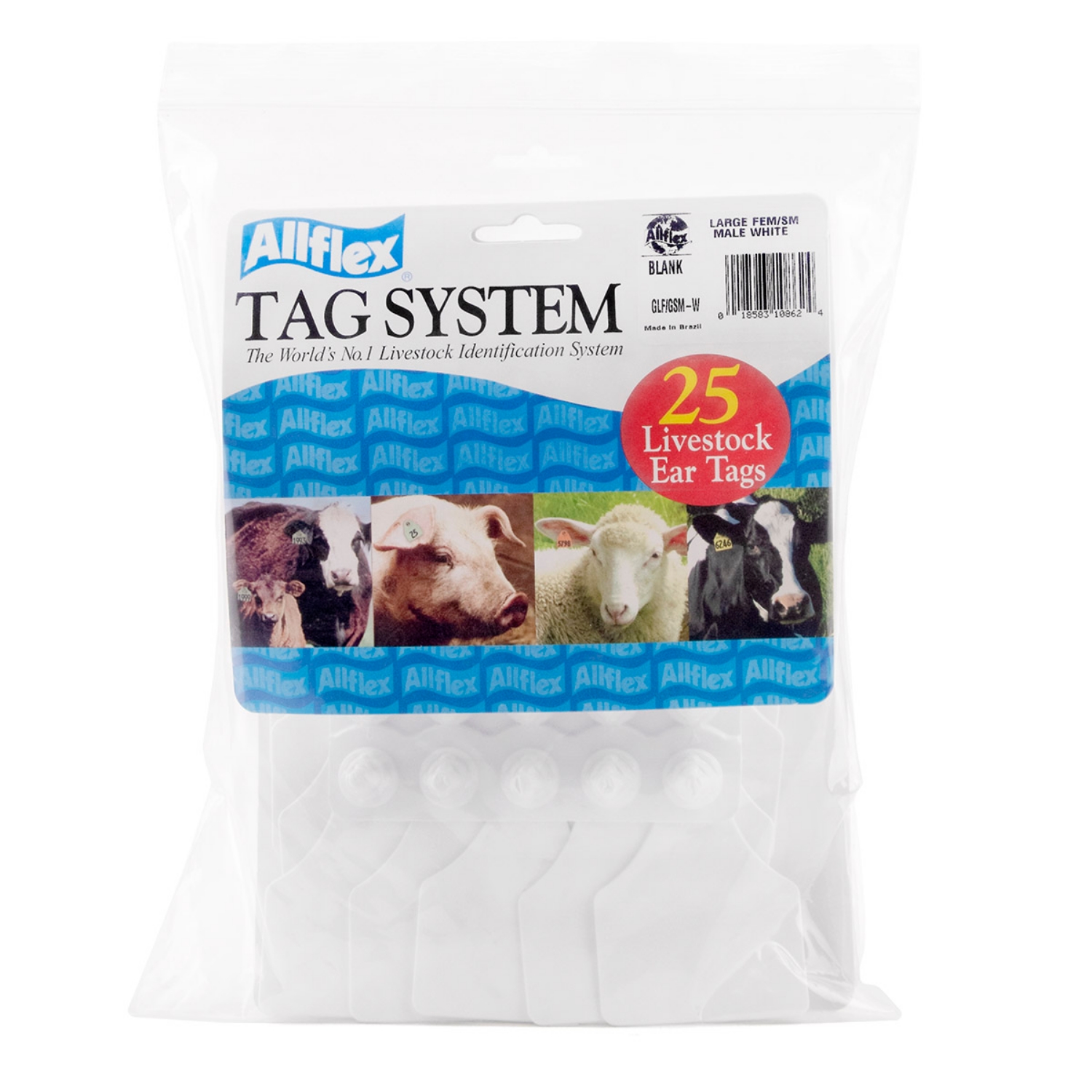 Picture of ALLFLEX TAG GLOBAL LARGE BLANK WHITE - 25/bag