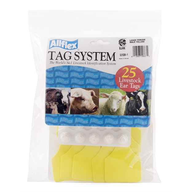 Picture of ALLFLEX TAG GLOBAL LARGE BLANK YELLOW - 25/bag