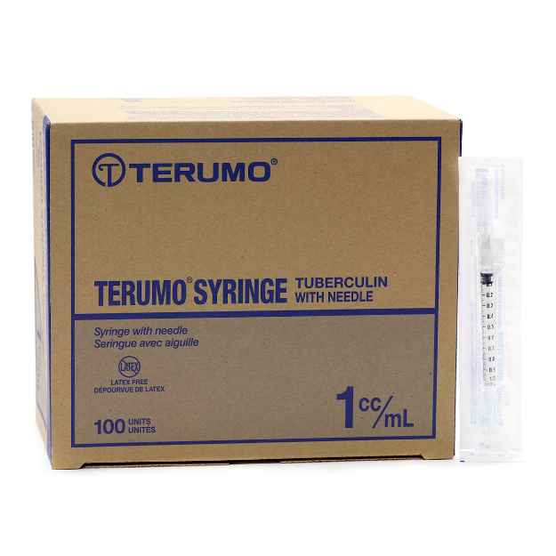 Picture of SYRINGE & NEEDLE TUBERCULIN TERUMO 1cc 27g x 1/2in - 100s