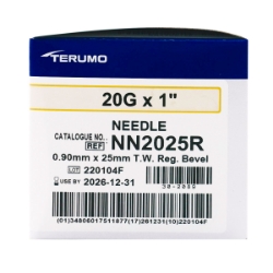 Picture of NEEDLE TERUMO DISPOSABLE 20g x 1in - 100s 