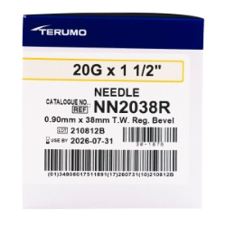Picture of NEEDLE TERUMO DISPOSABLE 20g x 11/2in - 100's