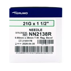 Picture of NEEDLE TERUMO DISPOSABLE 21g x 11/2in - 100's