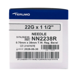 Picture of NEEDLE TERUMO DISPOSABLE 22g x 11/2in - 100's