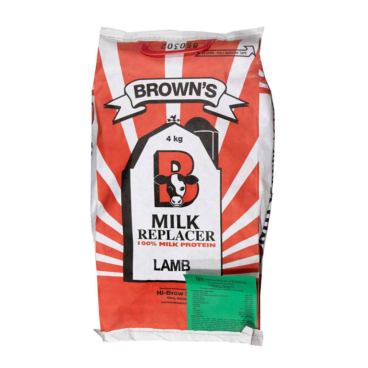 Picture of BROWNS MILK REPLACER LAMB 25-25-30 (GREEN) - 4kg