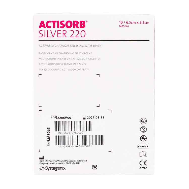 Picture of ACTISORB SILVER 220 DRESSING 6.5cm x 9.5cm - 10/pk