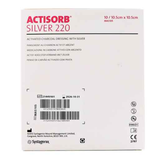 Picture of ACTISORB SILVER 220 DRESSING 10.5cm x 10.5cm - 10/bx