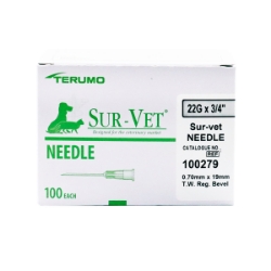 Picture of NEEDLE SUR-VET DISPOSABLE UTW 22g x 3/4in - 100's