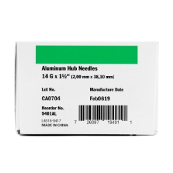 Picture of NEEDLE IDEAL 14g x 1 1/2in AL HUB - 100/box