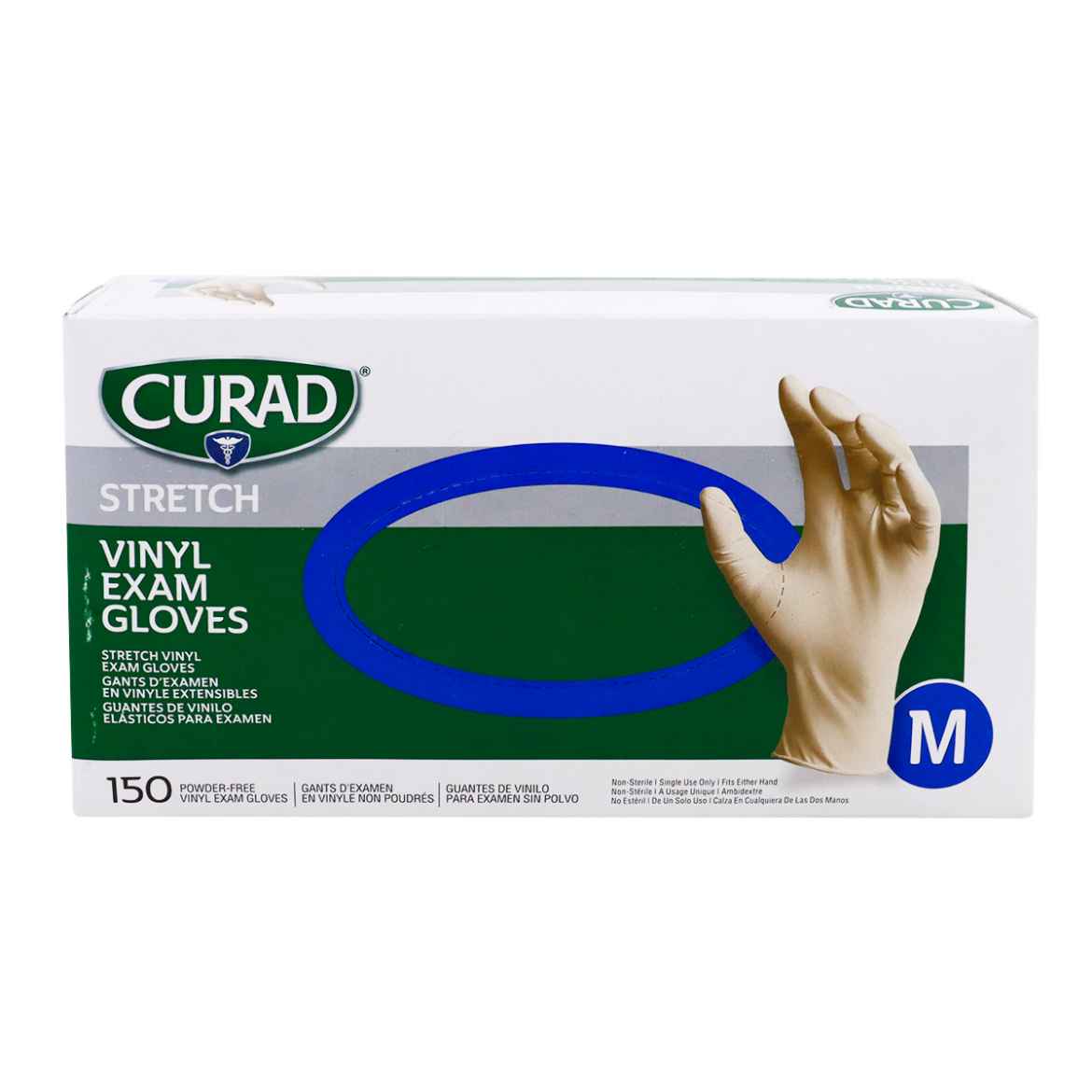 Picture of GLOVES EXAM VINYL CURAD STRETCH SYN/PF MED - 150s