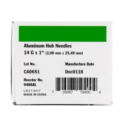 Picture of NEEDLE IDEAL 14g x 1in AL HUB - 100/box