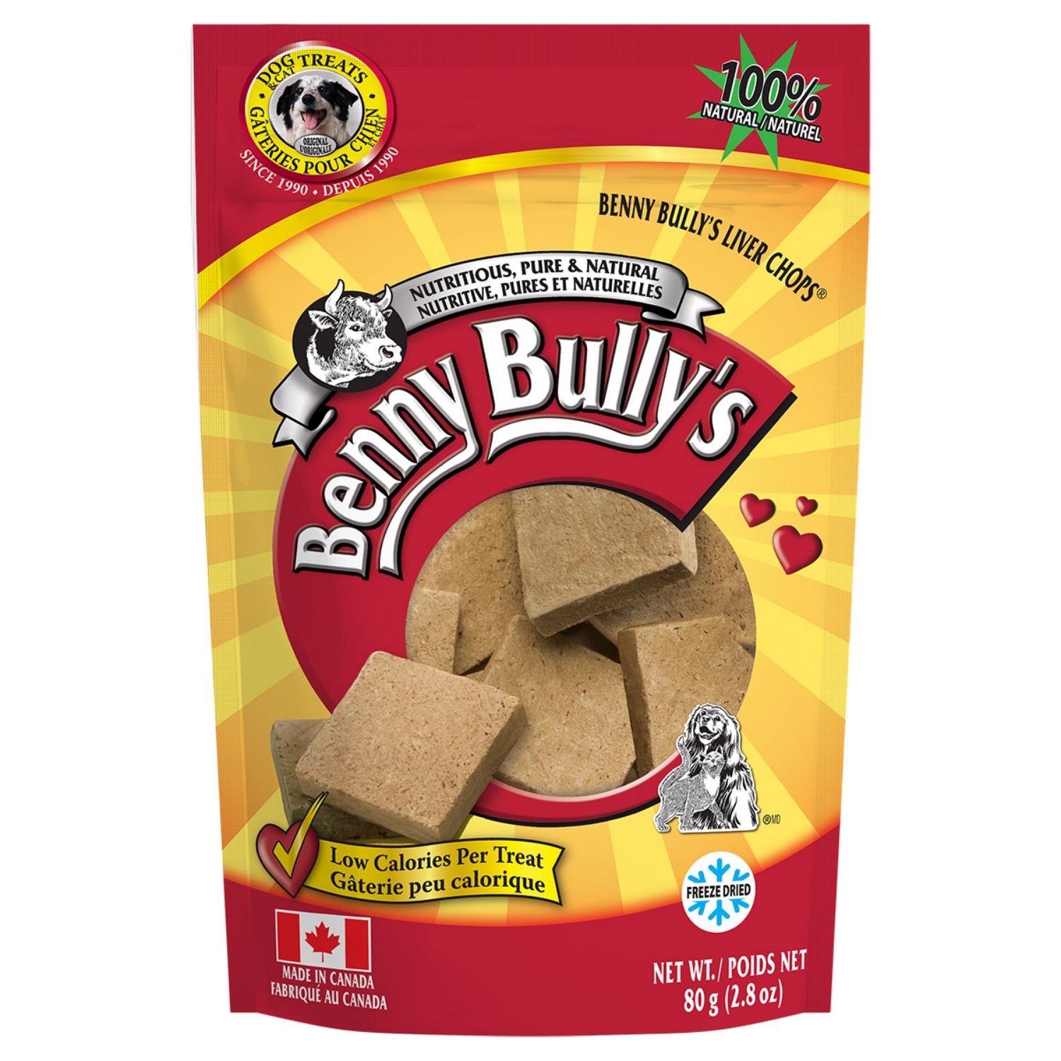 Picture of BENNY BULLYS Liver Chops Freeze Dried Dog Treats - 2.8oz/80g