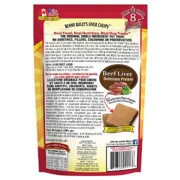 Show details for TREAT LIVER CHOPS Benny Bullys - 2.8oz/80g Picture of TREAT LIVER CHOPS Benny Bullys - 2.8oz/80g