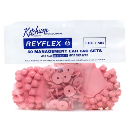 Picture of EARTAG REYFLEX  MGT W/BUTTONS PINK XLARGE - 50s