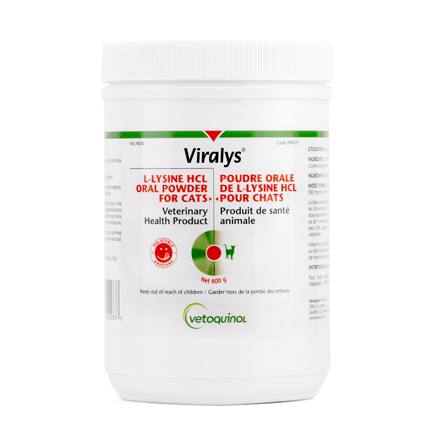 Picture of VIRALYS L-LYSINE HCL ORAL POWDER for CATS - 600g