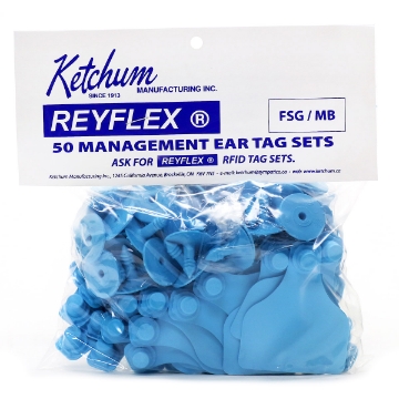Show details for EARTAG REYFLEX  MGT W/BUTTONS BLUE LARGE - 50's (SU10) Picture of EARTAG REYFLEX  MGT W/BUTTONS BLUE LARGE - 50's (SU10)