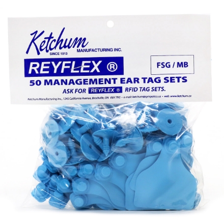 Picture of EARTAG REYFLEX  MGT W/BUTTONS BLUE LARGE - 50's (SU10)