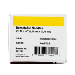 Picture of NEEDLE D3 DETECTABLE IDEAL 20g x 1/2in AL HUB - 100/box