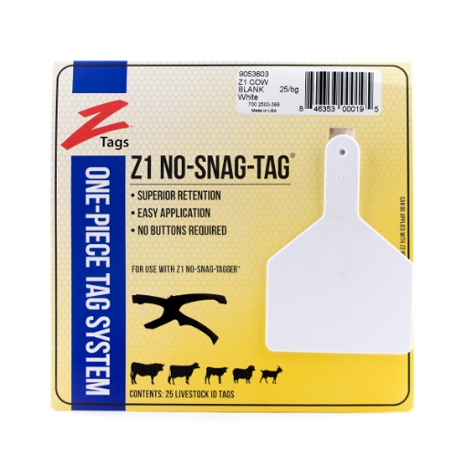 Picture of Z TAG COW one piece WHITE BLANK - 25's