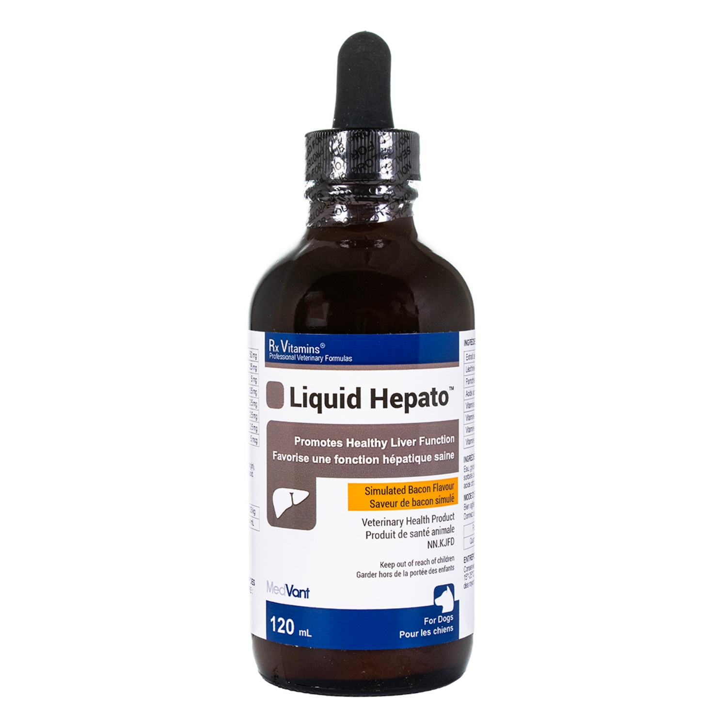 Picture of RX VITAMINS HEPATO SUPPORT LIQUID BACON FLAVOUR - 120ml