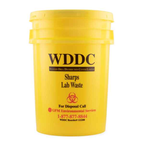 Picture of BIOHAZARDOUS SHARPS WASTE PAIL W/LID GFM - 21L