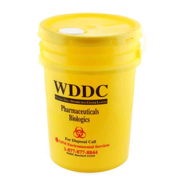 Picture of Bio-Hazardous Pharmaceutical Waste pail with lid 21L  - GFM