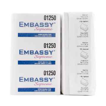 Show details for TOWEL SINGLEFOLD EMBASSY SUPREME (01250) - 15pks of 188 Picture of TOWEL SINGLEFOLD EMBASSY SUPREME (01250) - 15pks of 188