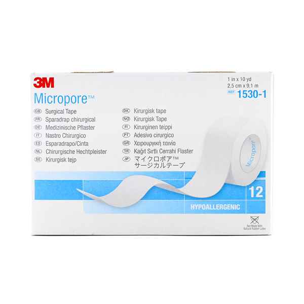 Picture of MICROPORE SURGICAL PAPER TAPE 1in - 12`s