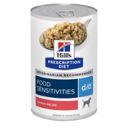 Picture of Hills Prescription Diet D/D Derm Diet Salmon Wet Dog Food- 12x370g Cans