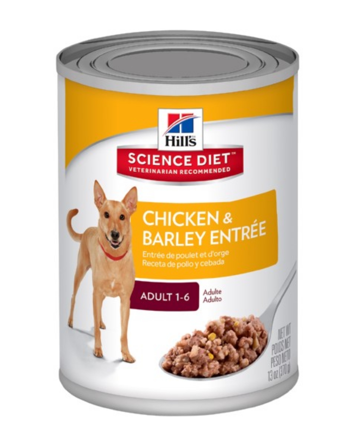 Picture of Hills Science Diet Adult 1-6 Yr Chicken & Barley Entree Wet Dog Food- 12x370g Cans