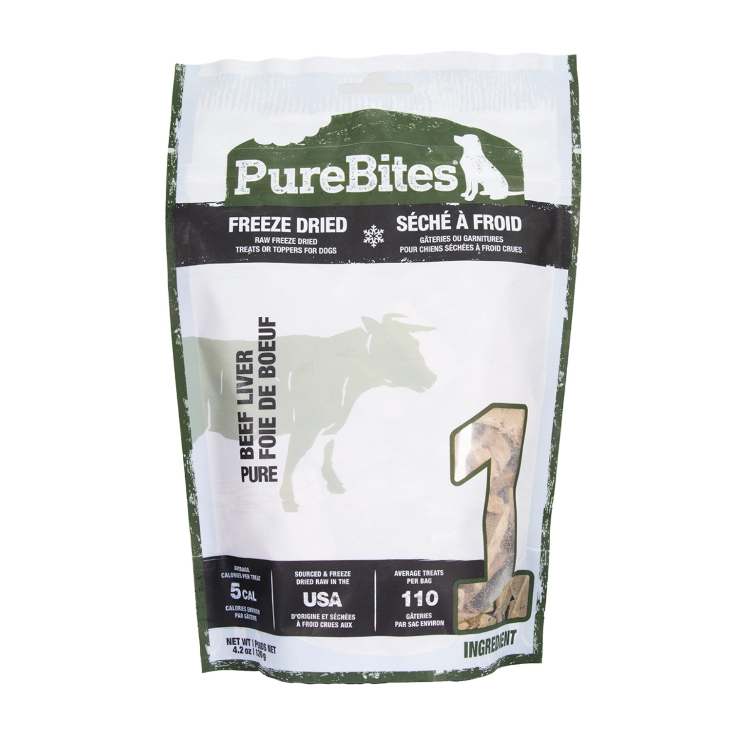 Picture of PUREBITES Freeze Dried Raw Beef Liver Dog Treat/Food Topper - 4.2oz/120g