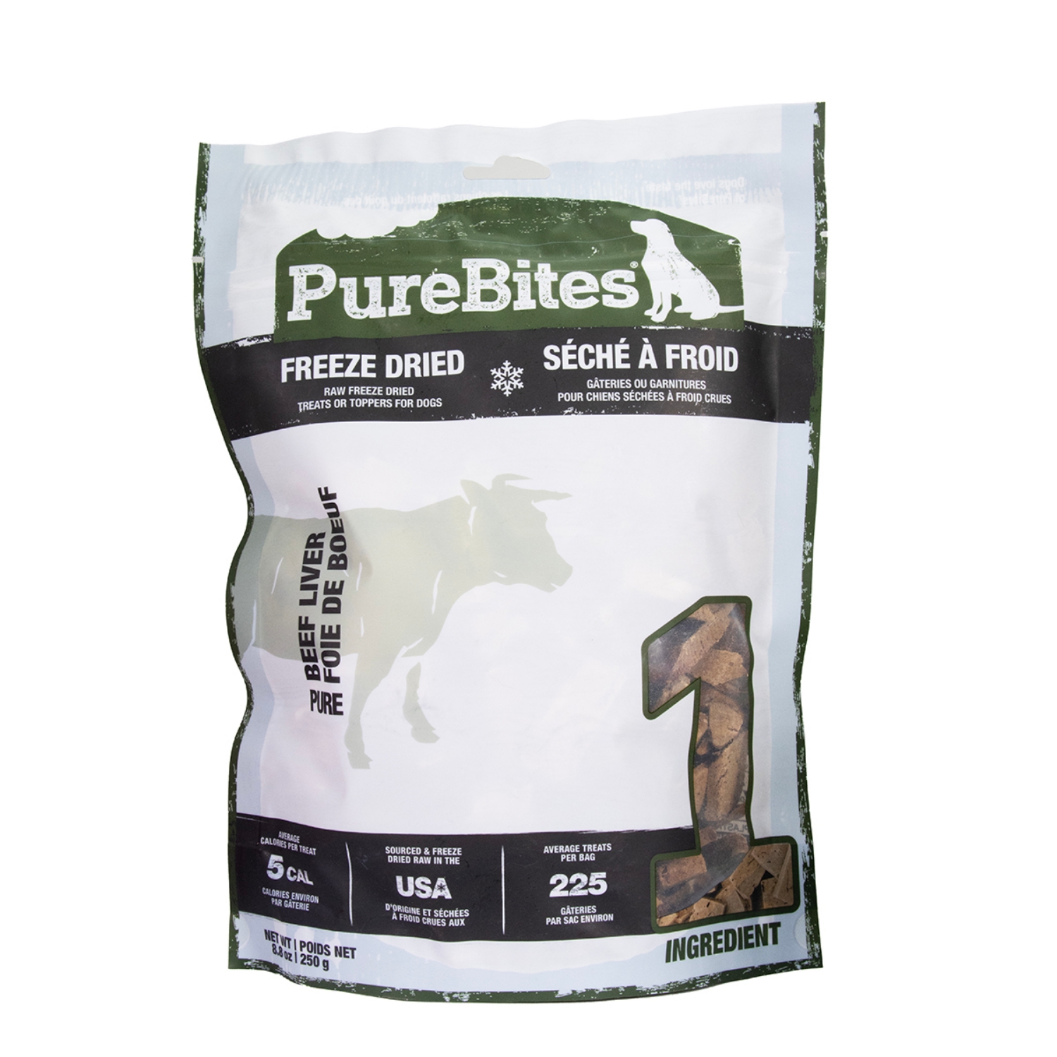 Picture of PUREBITES Freeze Dried Raw Beef Liver Dog Treat/Food Topper - 8.8oz/250g