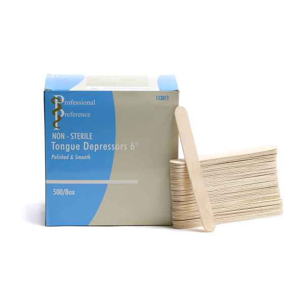 Picture of TONGUE DEPRESSORS WOODEN 6in (PROFESSIONAL PREF) - 500's