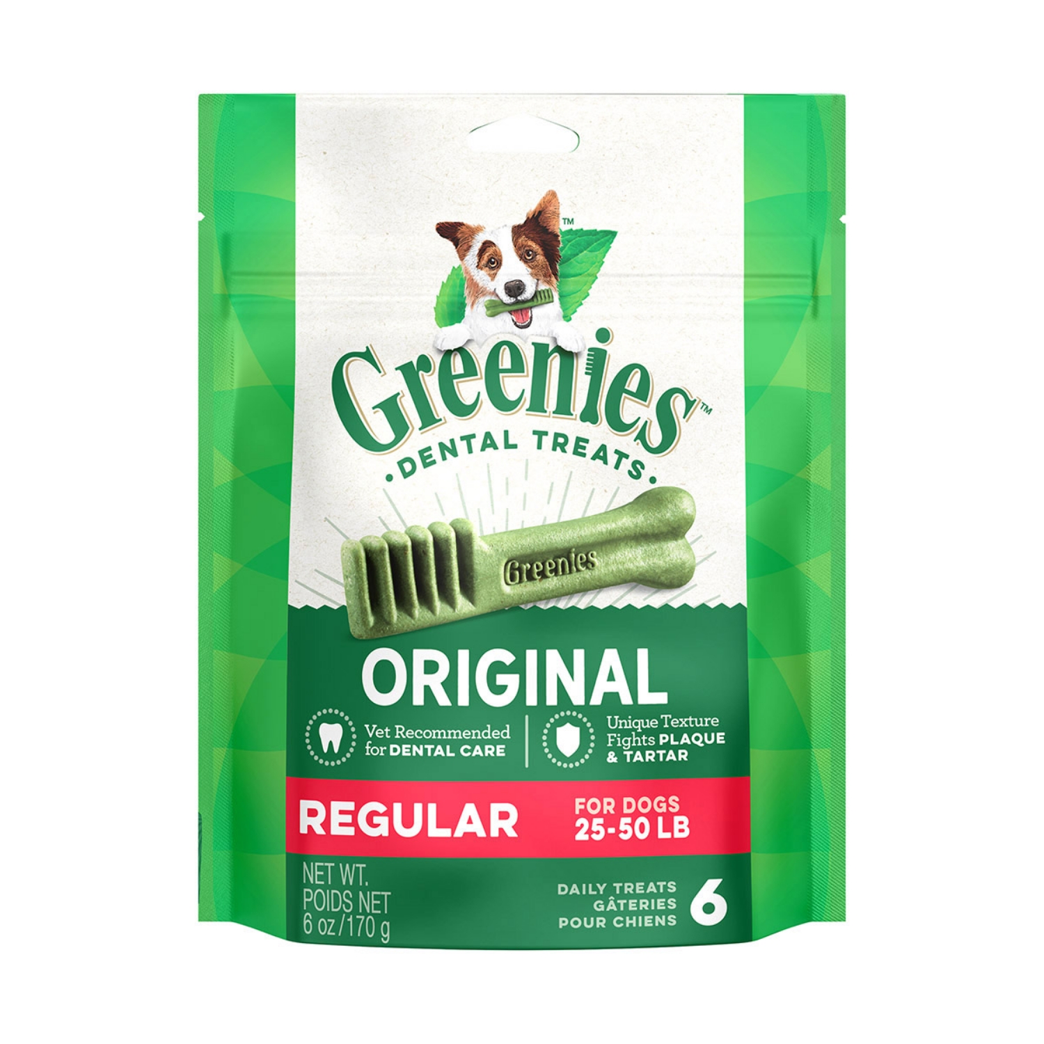 Picture of GREENIES Original Dog Dental Treats Regular Size – 6 chews, 6oz bag