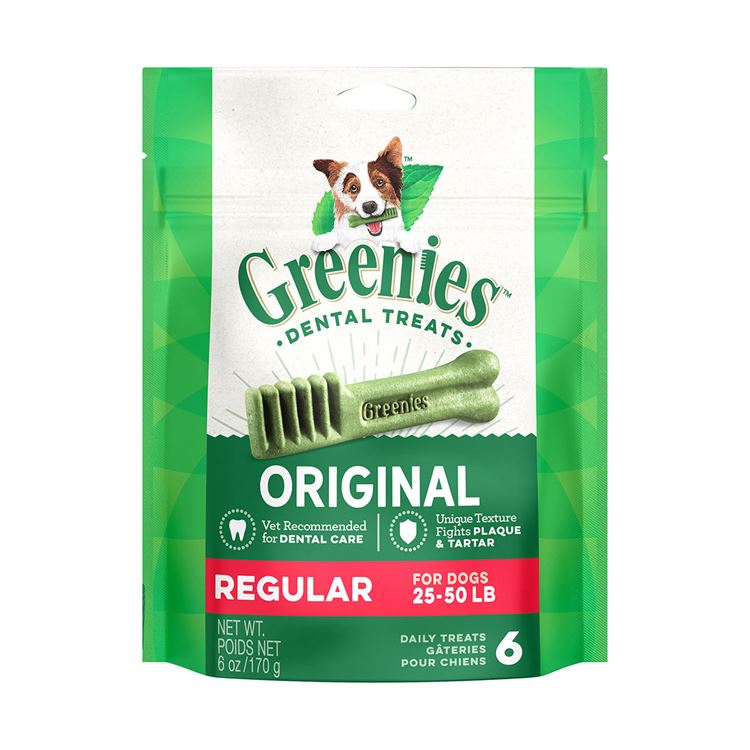 Picture of GREENIE CANINE DENTAL TREAT ORIGINAL 6oz  MINI PAK Regular - 6/bag