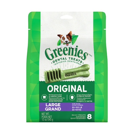 Picture of GREENIE CANINE DENTAL TREAT ORIGINAL 12oz  PAK Large - 8/bag