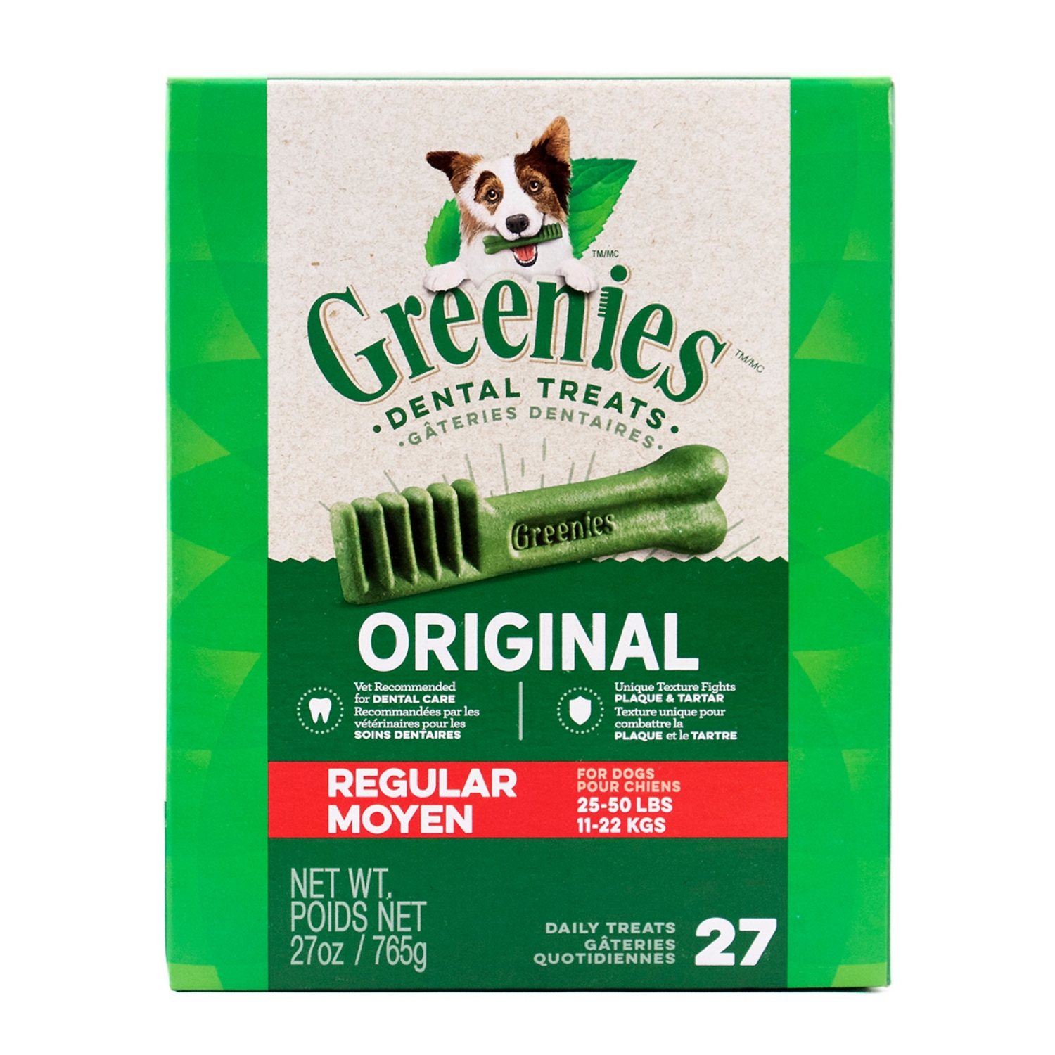 Picture of GREENIES Original Dog Dental Treats Regular Size – 27/tub, 27oz