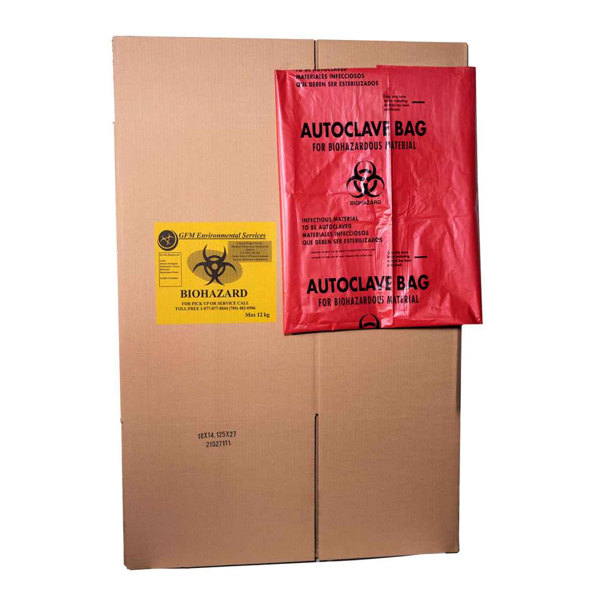Picture of BIOHAZARDOUS WASTE BOX (3001) WITH LINER (2006) GFM - 12 kg