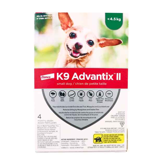 Picture of K9 ADVANTIX II GREEN 4 x 0.4ml DOGS UNDER 4.5kg (12)